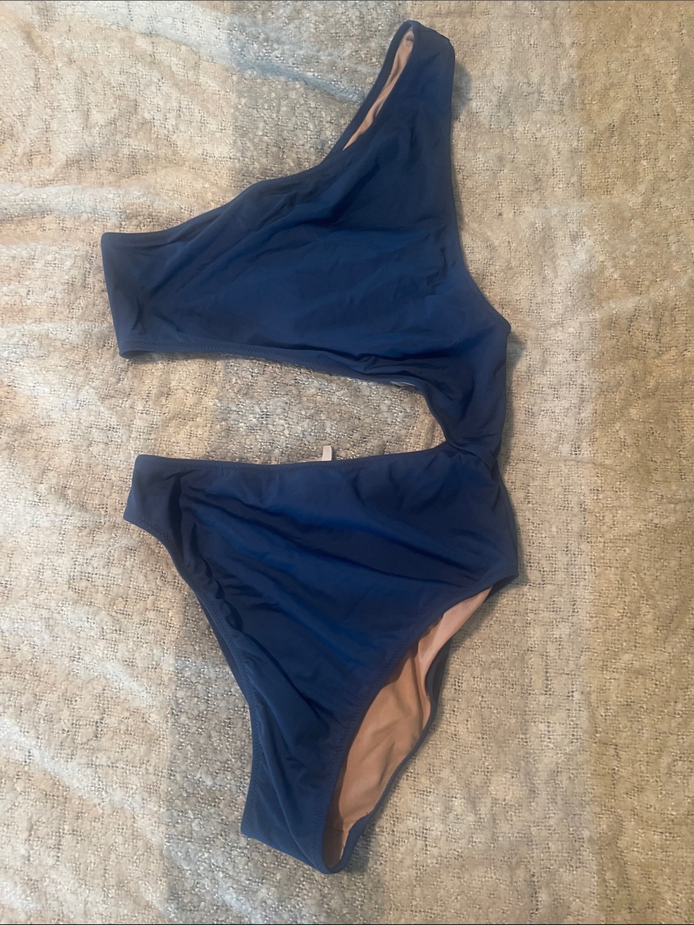 J. Crew Navy One-Shoulder One-Piece Swimsuit